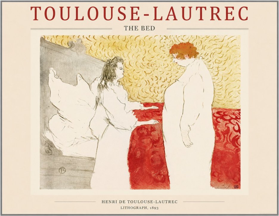 Toulouse-Lautrec The Bed No1 - Plakát