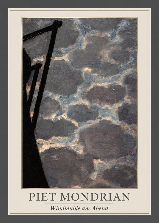 Piet Mondrian Windmühle Am Abend I No1 - Plakát