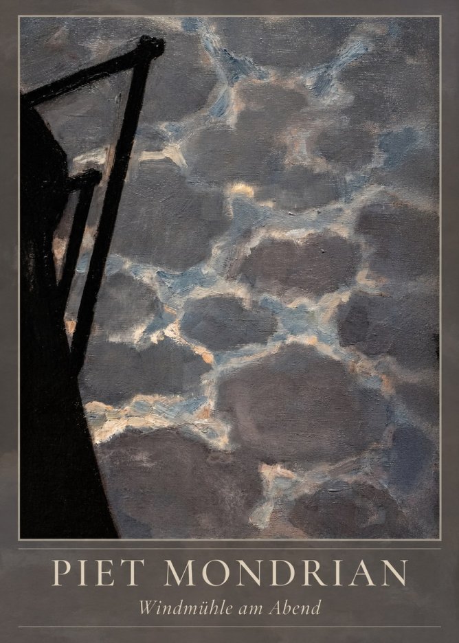 Piet Mondrian Windmühle Am Abend I No4 - Plakát