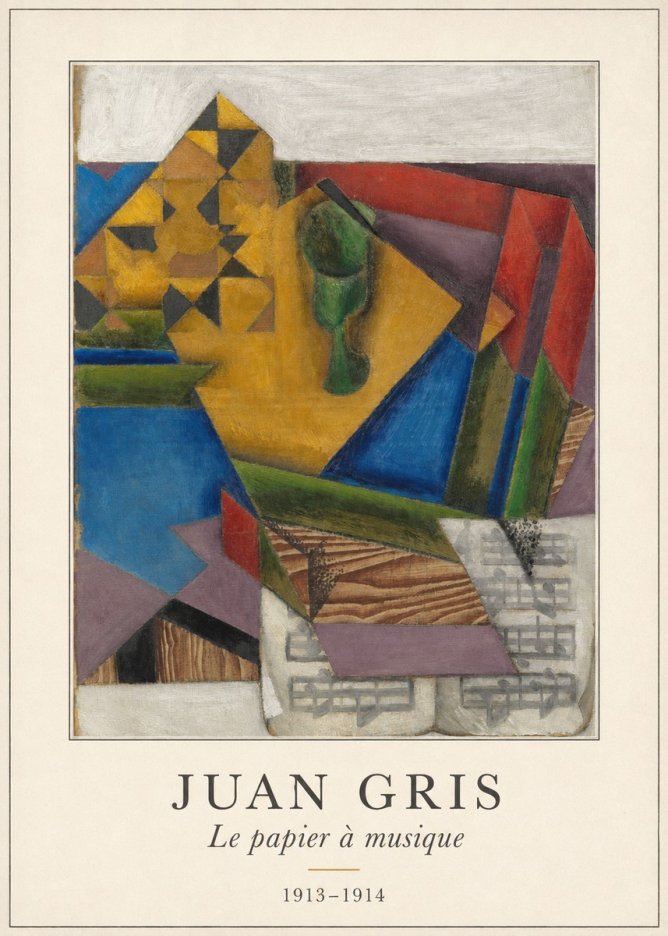 Juan Gris Le Papier À Musique No4 - Plakát