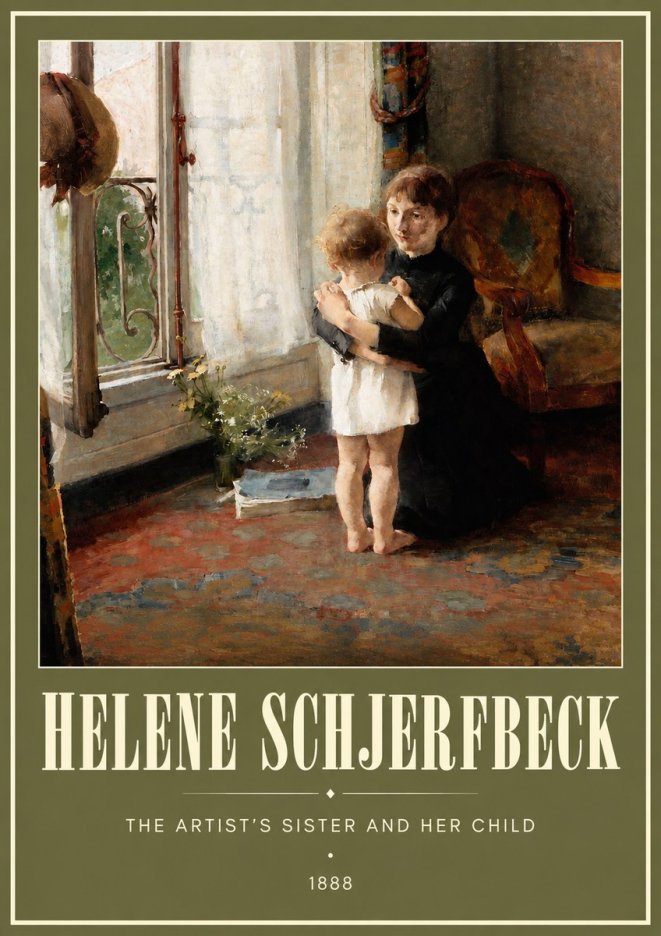 Helene Schjerfbeck The Artist's Sister and Her Child No3 - Plakát