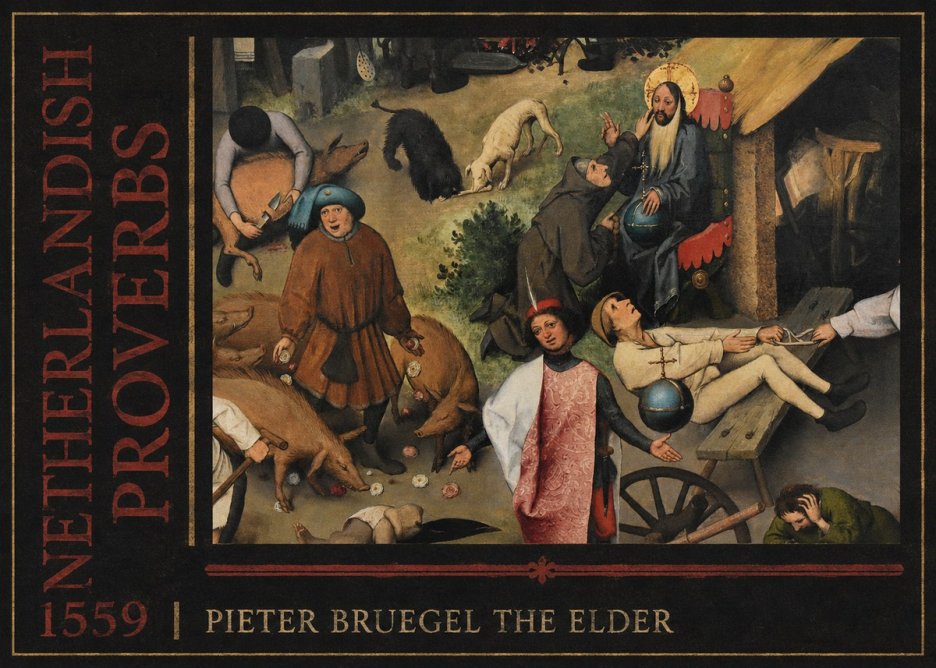 Pieter Bruegel Netherlandish Proverbs IV No4 - Plakát