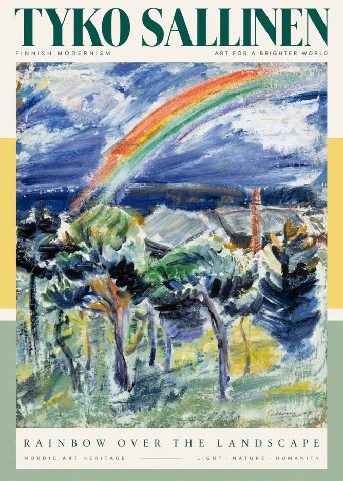 Tyko Sallinen Rainbow over the Landscape No4 - Plakát