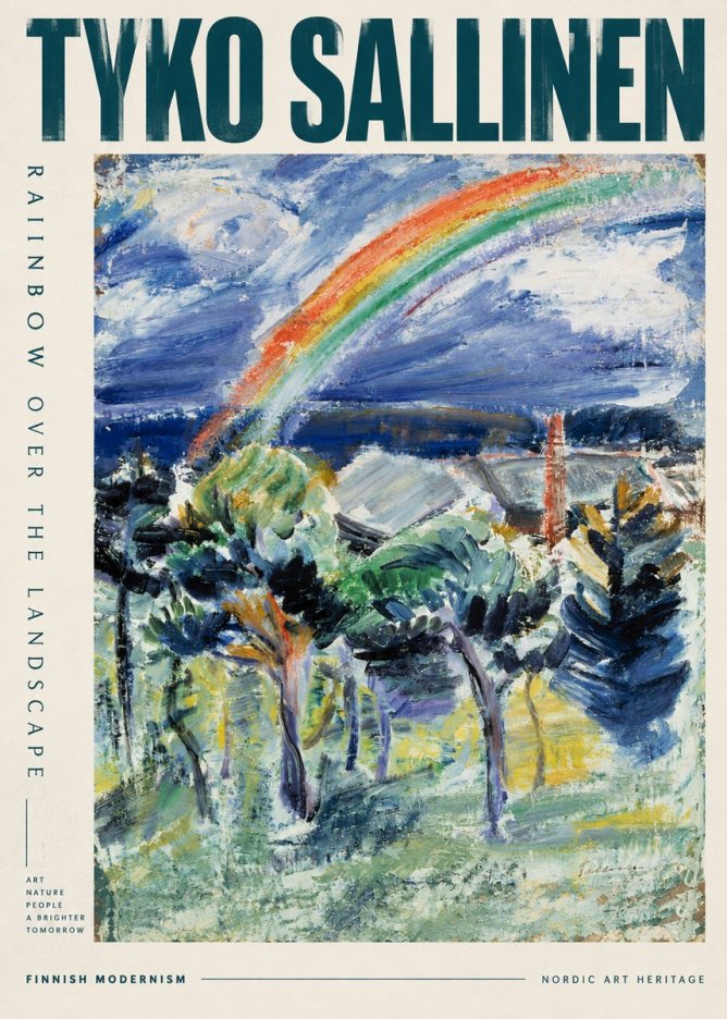 Tyko Sallinen Rainbow over the Landscape No5 - Plakát