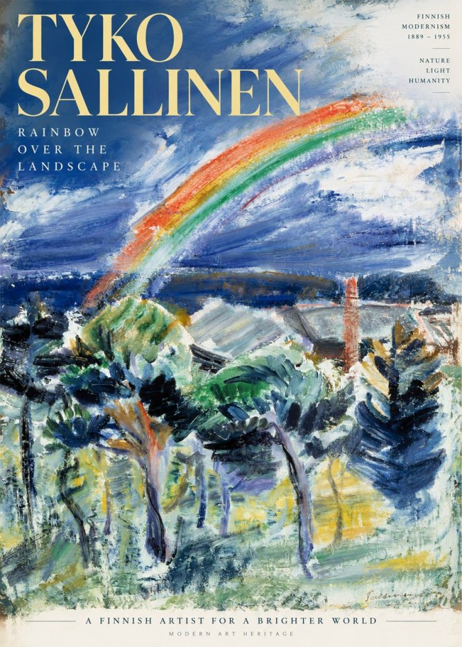 Tyko Sallinen Rainbow over the Landscape No6 - Plakát