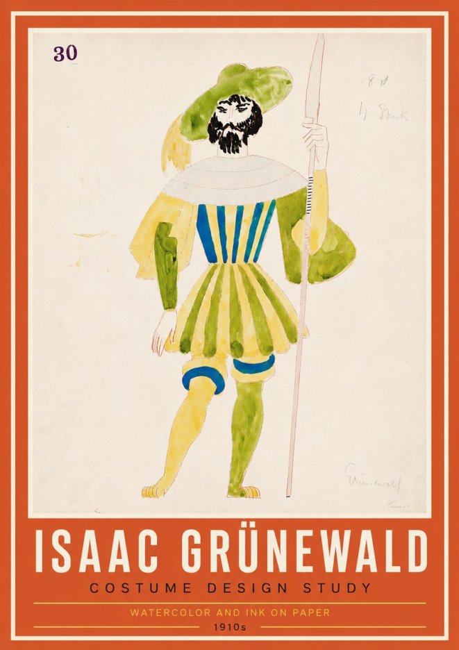 Isaac Grünewald Study for Costume Design No4 - Plakát