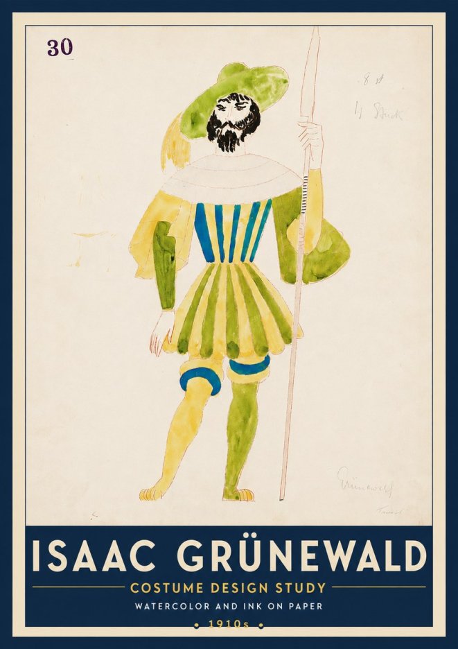 Isaac Grünewald Study for Costume Design No5 - Plakát