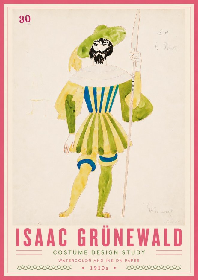 Isaac Grünewald Study for Costume Design No6 - Plakát