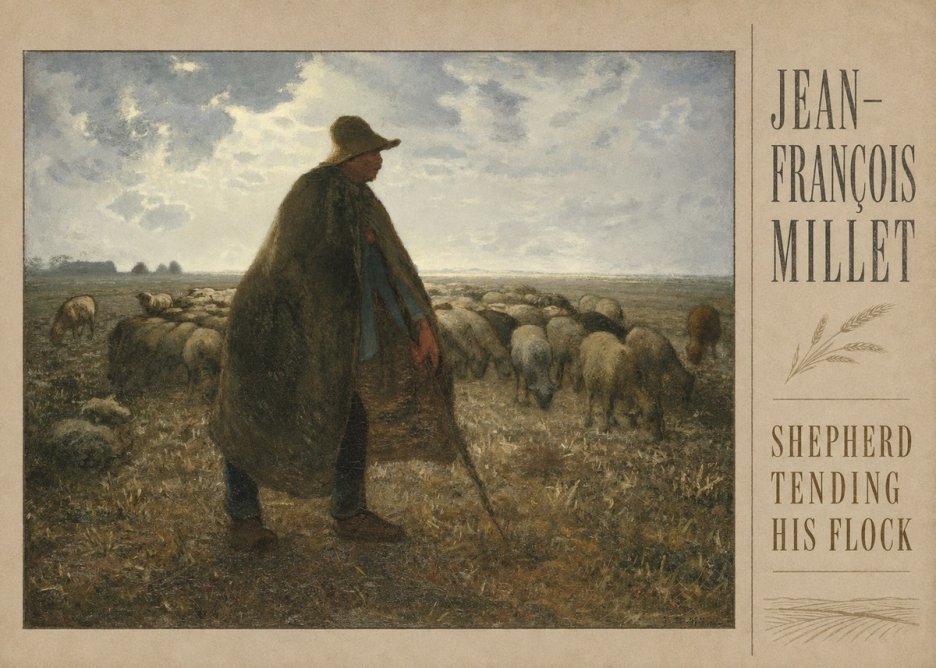 Jean-François Millet Shepherd Tending His Flock No2 - Plakát