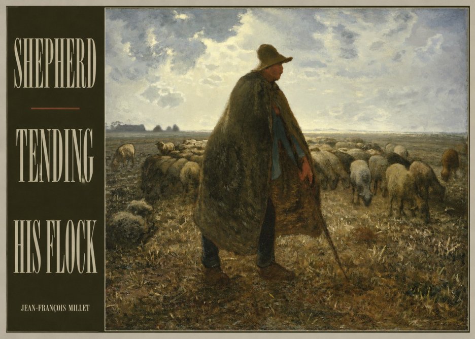 Jean-François Millet Shepherd Tending His Flock No4 - Plakát