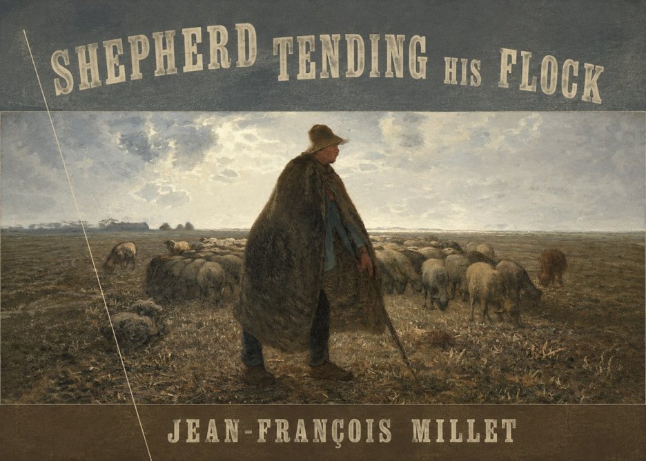 Jean-François Millet Shepherd Tending His Flock No6 - Plakát