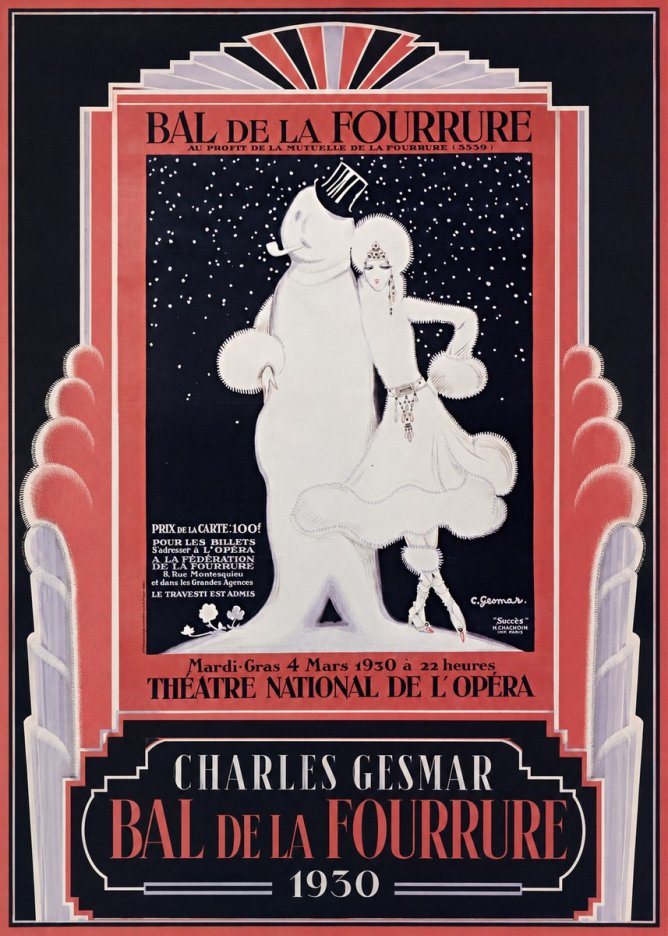 Charles Gesmar Bal De La Fourrure I No3 - Plakát