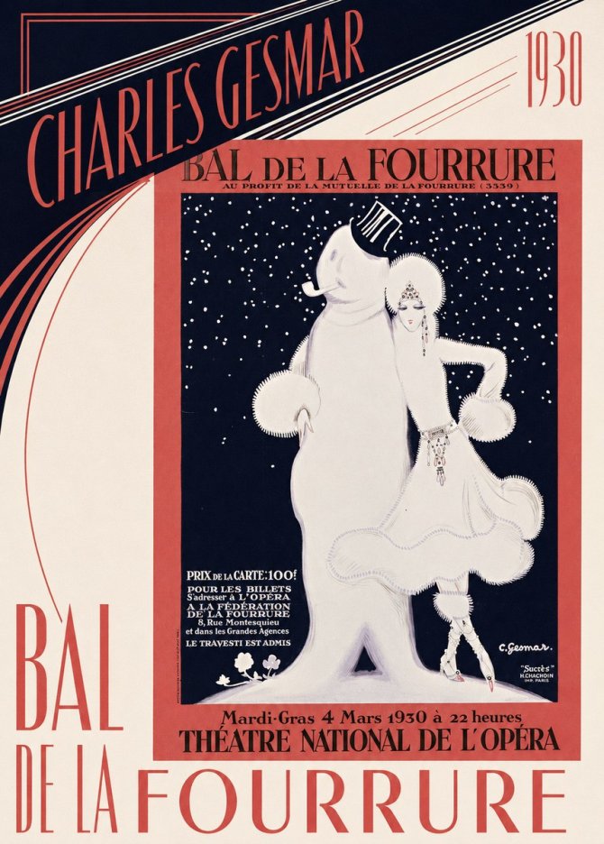 Charles Gesmar Bal De La Fourrure I No5 - Plakát