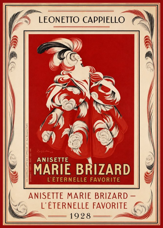 Leonetto Cappiello Ansette Marie Brizard - L'éternelle Favorite No1 - Plakát