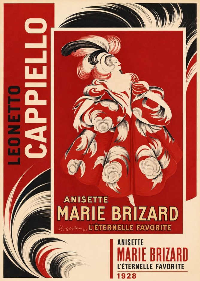 Leonetto Cappiello Ansette Marie Brizard - L'éternelle Favorite No2 - Plakát
