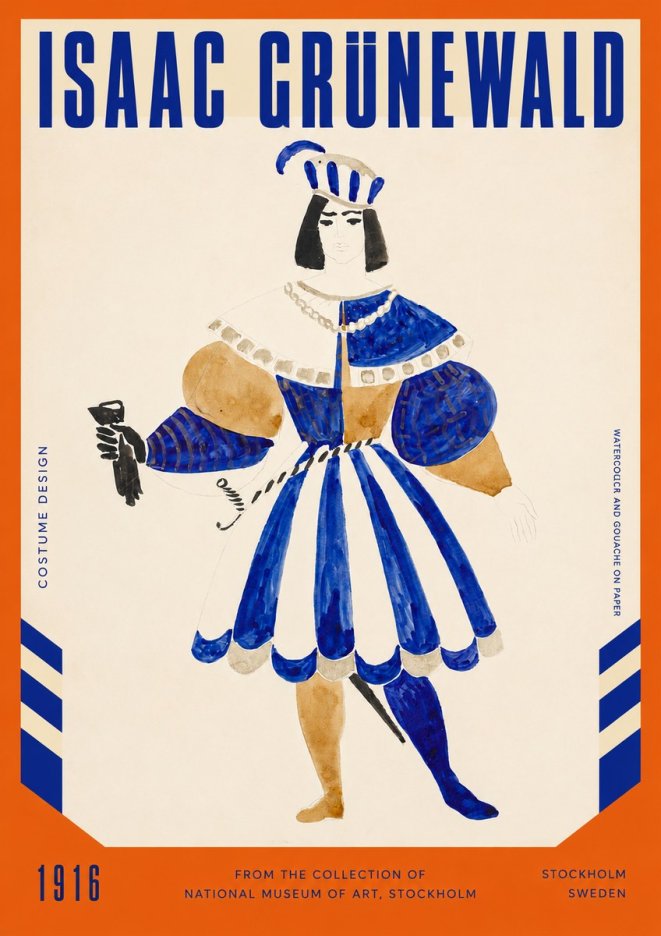 Isaac Grünewald Costume Design III No2 - Plakát