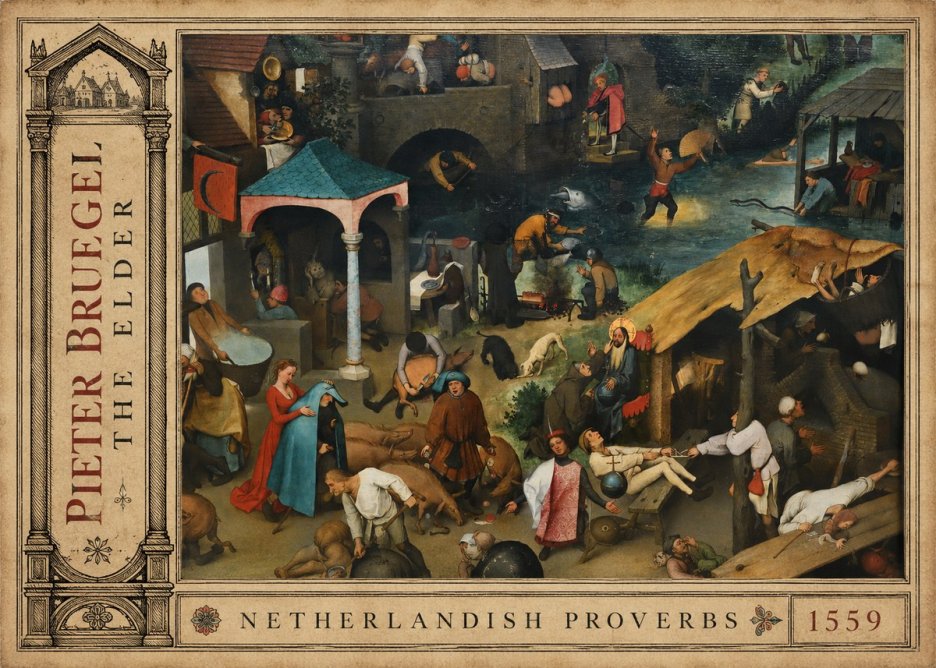 Pieter Bruegel Netherlandish Proverbs V No2 - Plakát