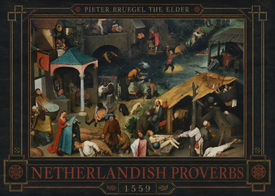 Pieter Bruegel Netherlandish Proverbs V No4 - Plakát