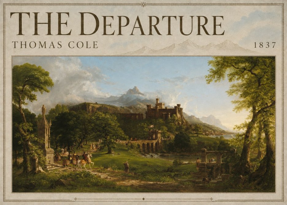 Thomas Cole The Departure II No3 - Plakát