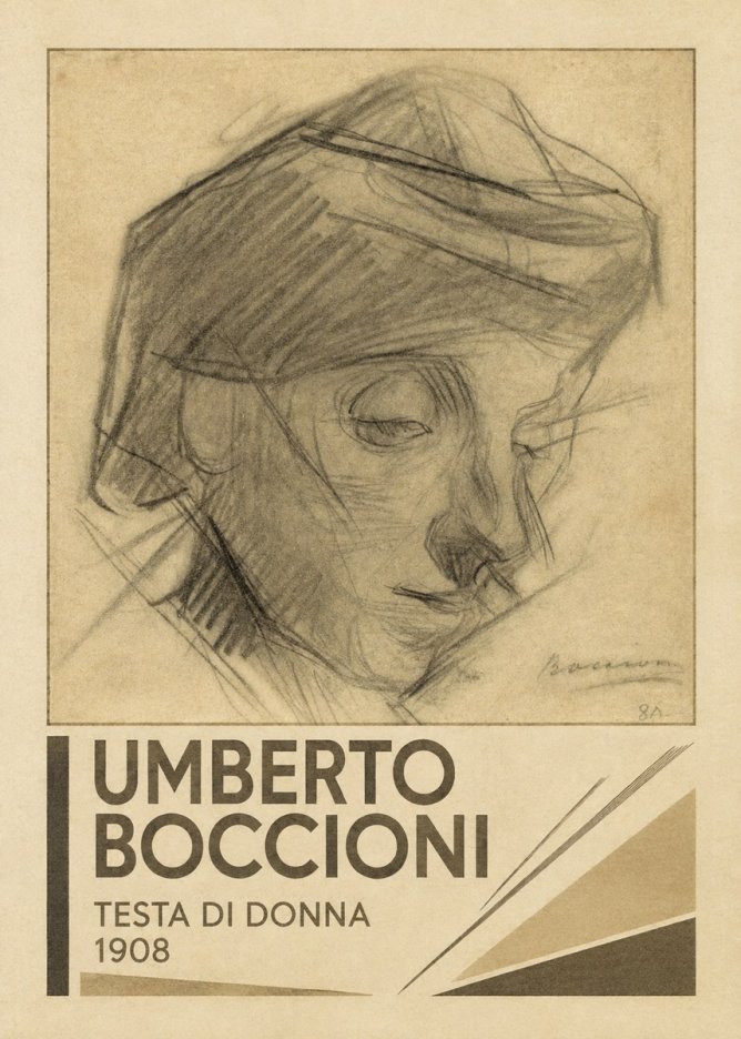 Umberto Boccioni Testa Di Donna No3 - Plakát