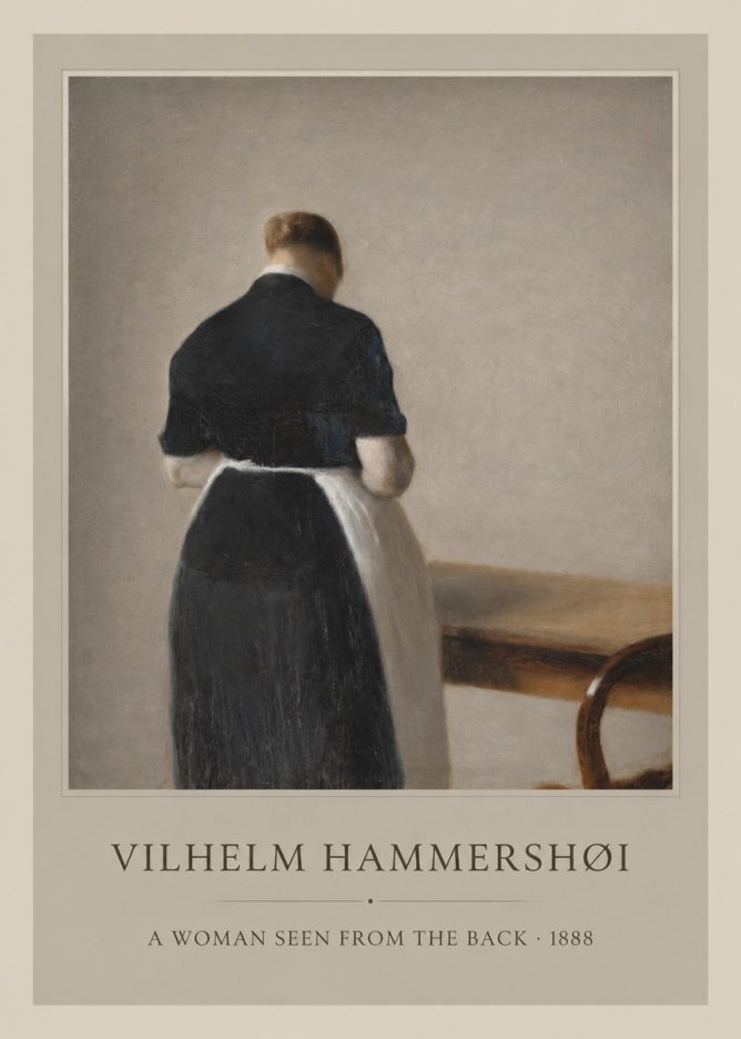 Vilhelm Hammershøi A Woman Seen from the Back No1 - Plakát