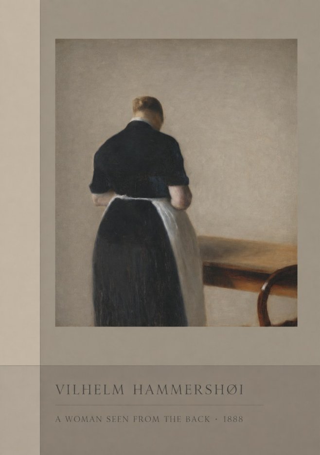 Vilhelm Hammershøi A Woman Seen from the Back No3 - Plakát