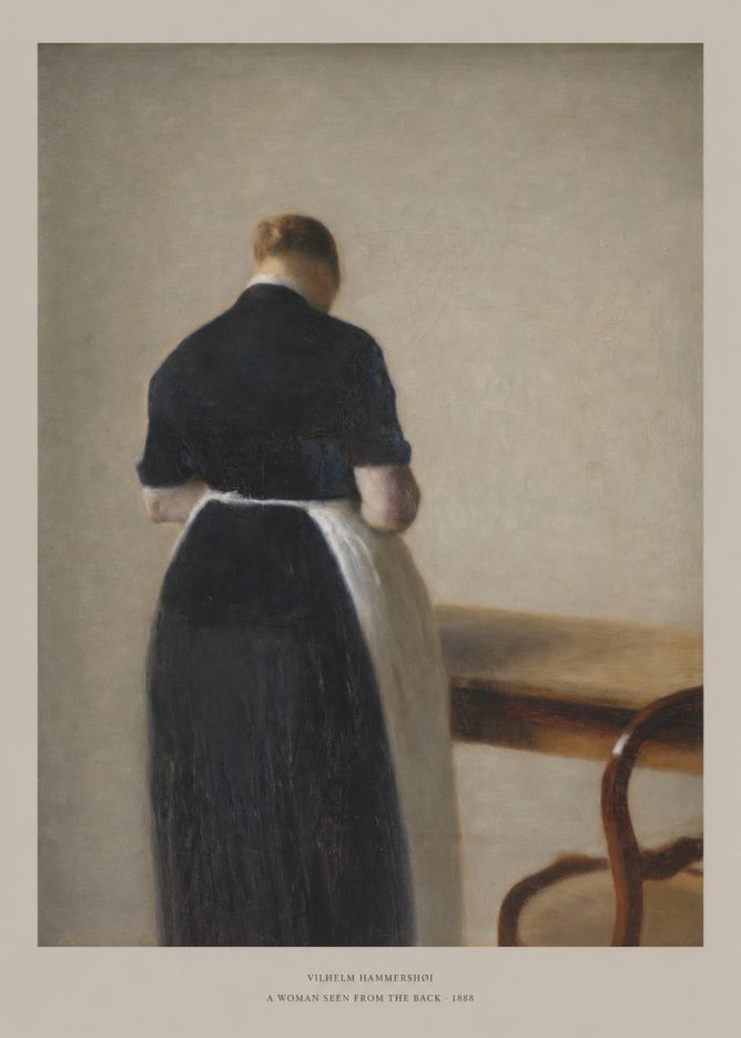 Vilhelm Hammershøi A Woman Seen from the Back No5 - Plakát