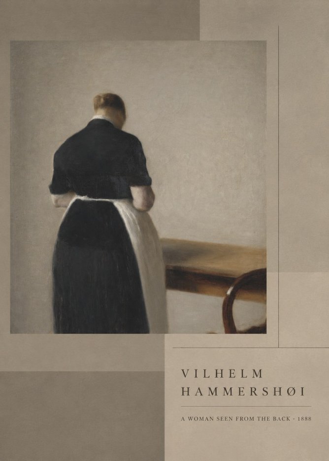 Vilhelm Hammershøi A Woman Seen from the Back No6 - Plakát