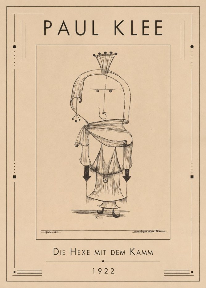 Paul Klee Die Hexe Mit Dem Kamm No1 - Plakát