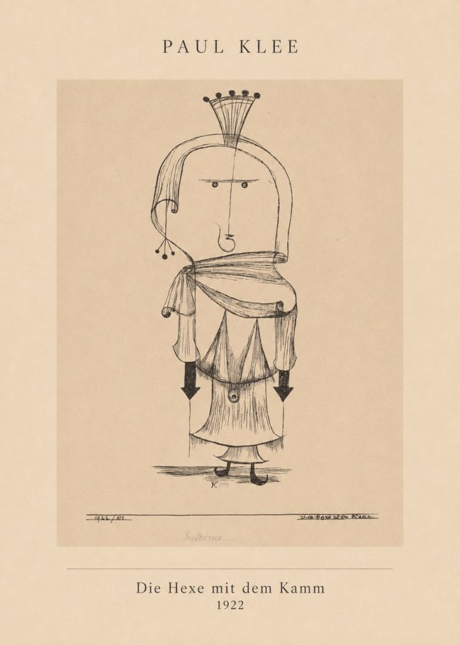 Paul Klee Die Hexe Mit Dem Kamm No4 - Plakát