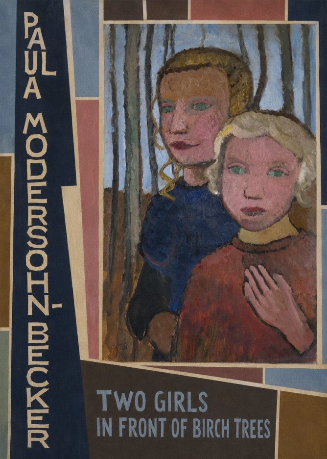 Paula Modersohn-Becker Two Girls in Front of Birch Trees No5 - Plakát