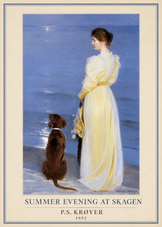 P.S. Krøyer Summer Evening at Skagen No1 - Plakát