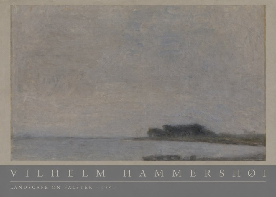 Vilhelm Hammershøi Landscape on Falster No3 - Plakát