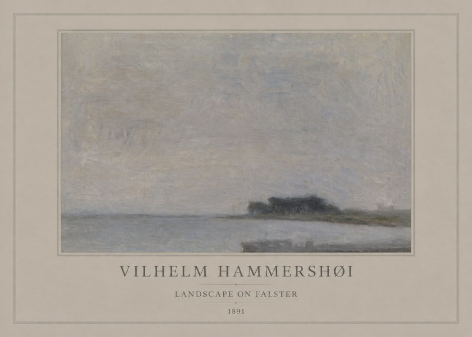 Vilhelm Hammershøi Landscape on Falster No4 - Plakát