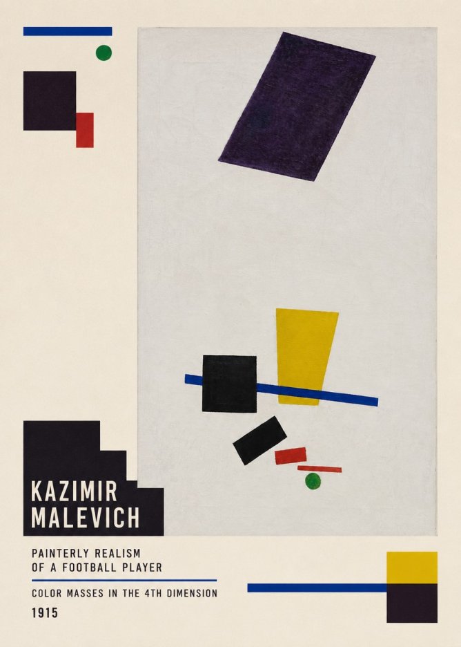 Kazimir Malevich Painterly Realism of a Football Player Color Masses in the 4Th Dimension No5 - Plakát
