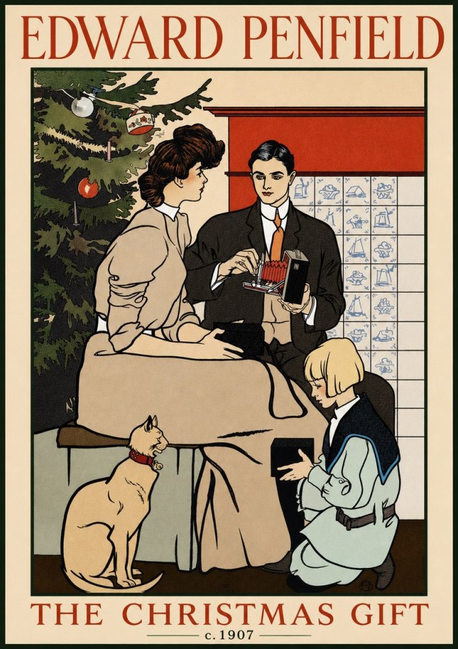 Edward Penfield The Christmas Gift No3 - Plakát