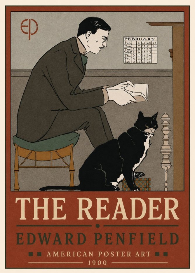 Edward Penfield The Reader I No2 - Plakát