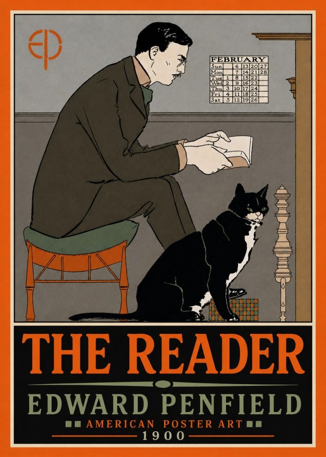 Edward Penfield The Reader I No5 - Plakát