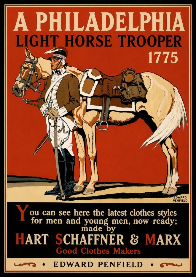 Edward Penfield A Philadelphia Light Horse Trooper 1775 No4 - Plakát