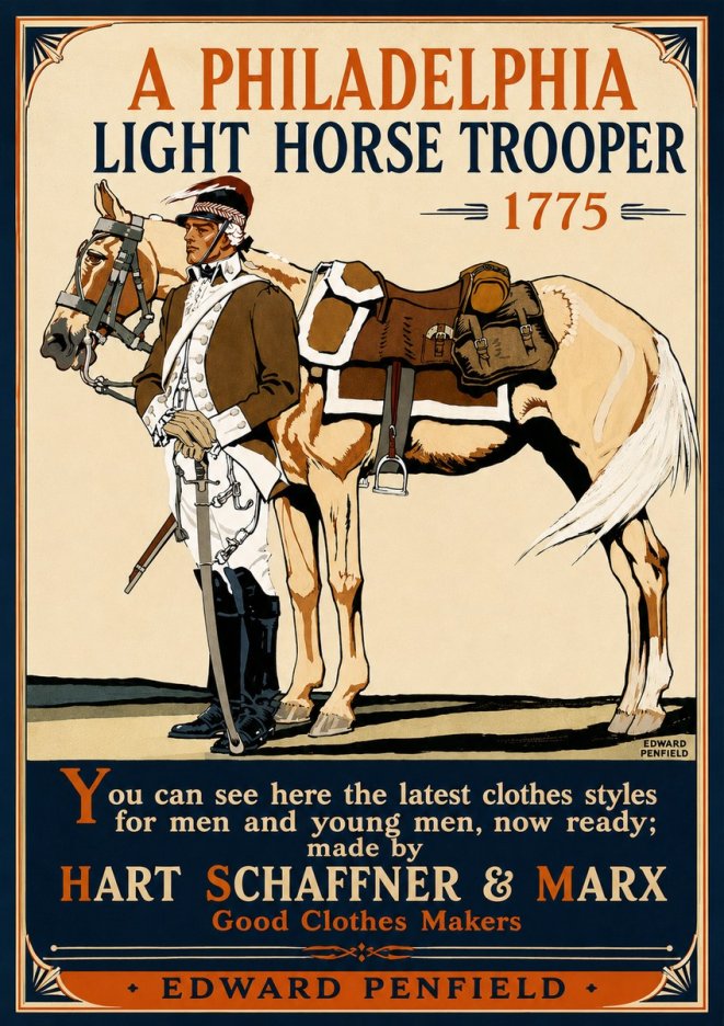 Edward Penfield A Philadelphia Light Horse Trooper 1775 No5 - Plakát