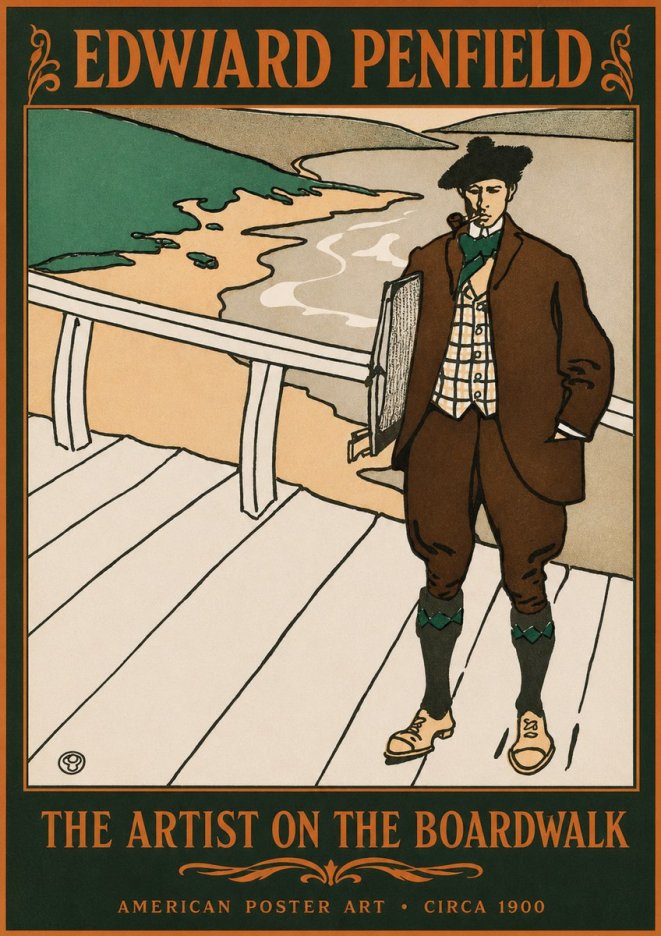 Edward Penfield The Artist on the Boardwalk No2 - Plakát
