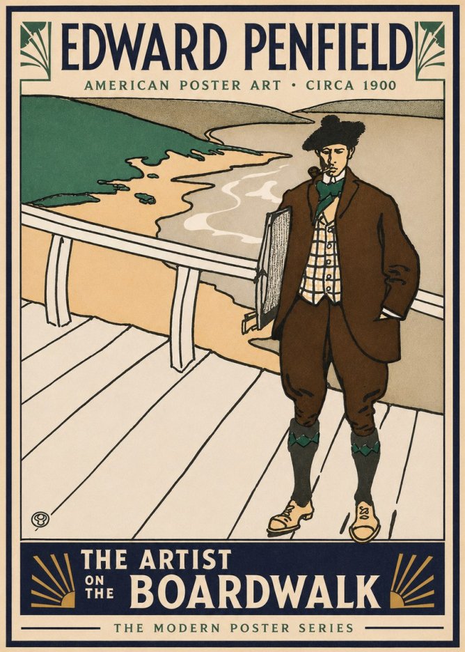 Edward Penfield The Artist on the Boardwalk No3 - Plakát