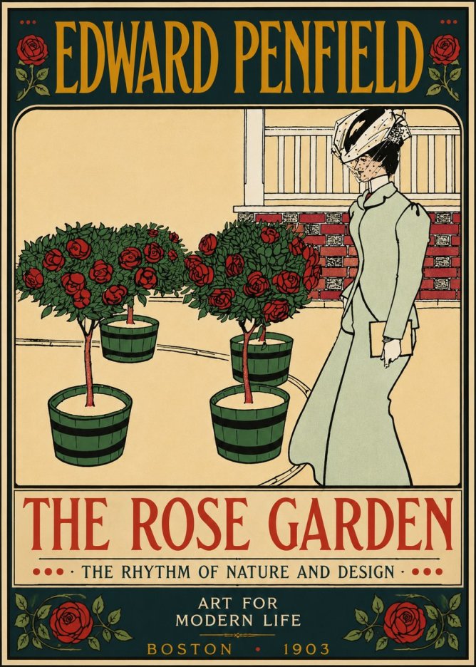 Edward Penfield The Rose Garden No6 - Plakát