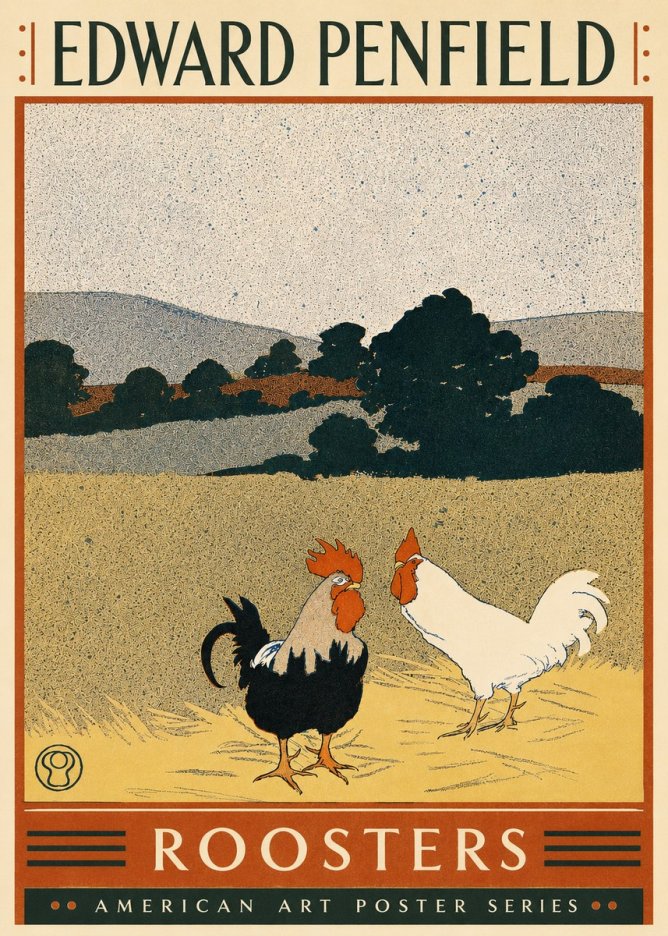 Edward Penfield Roosters No4 - Plakát