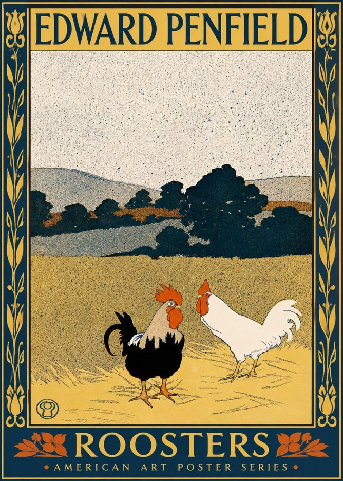 Edward Penfield Roosters No5 - Plakát