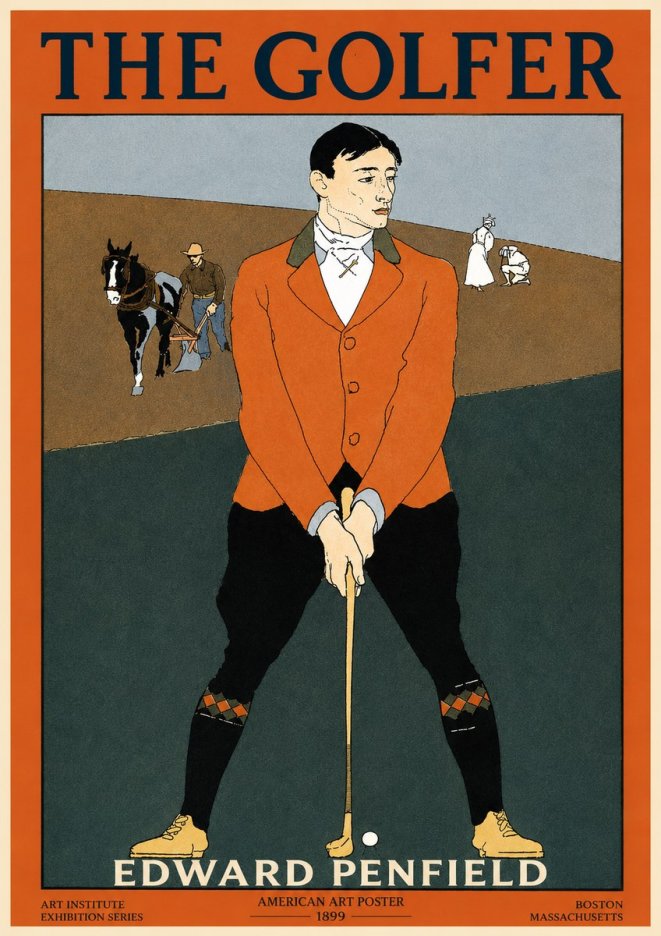 Edward Penfield The Golfer No2 - Plakát