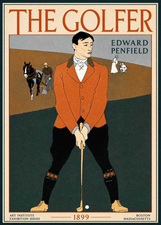 Edward Penfield The Golfer No5 - Plakát