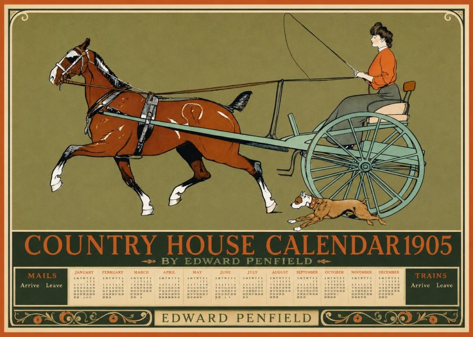 Edward Penfield Country House Calendar 1905 No2 - Plakát