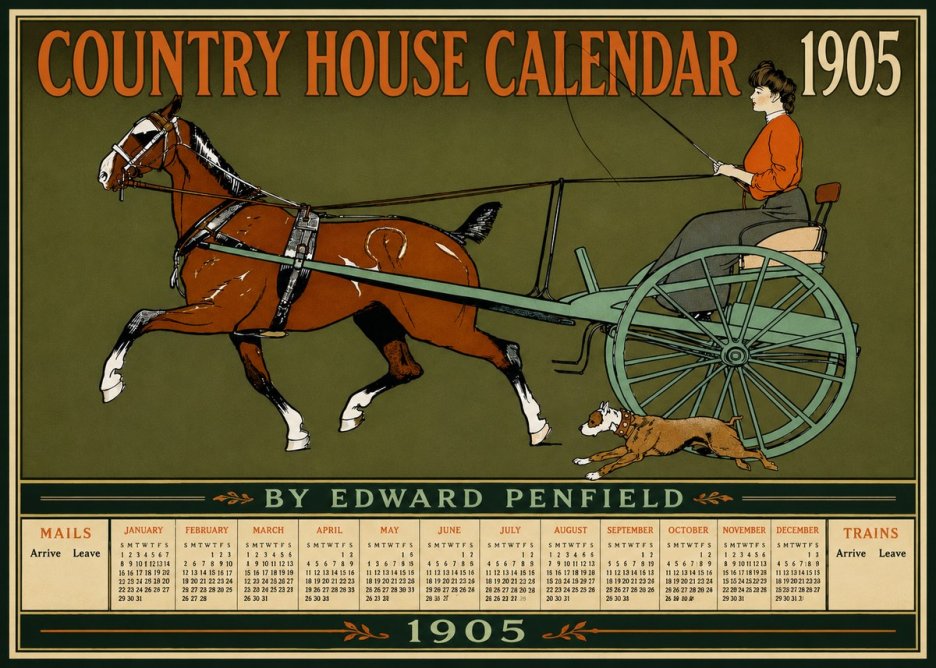 Edward Penfield Country House Calendar 1905 No6 - Plakát
