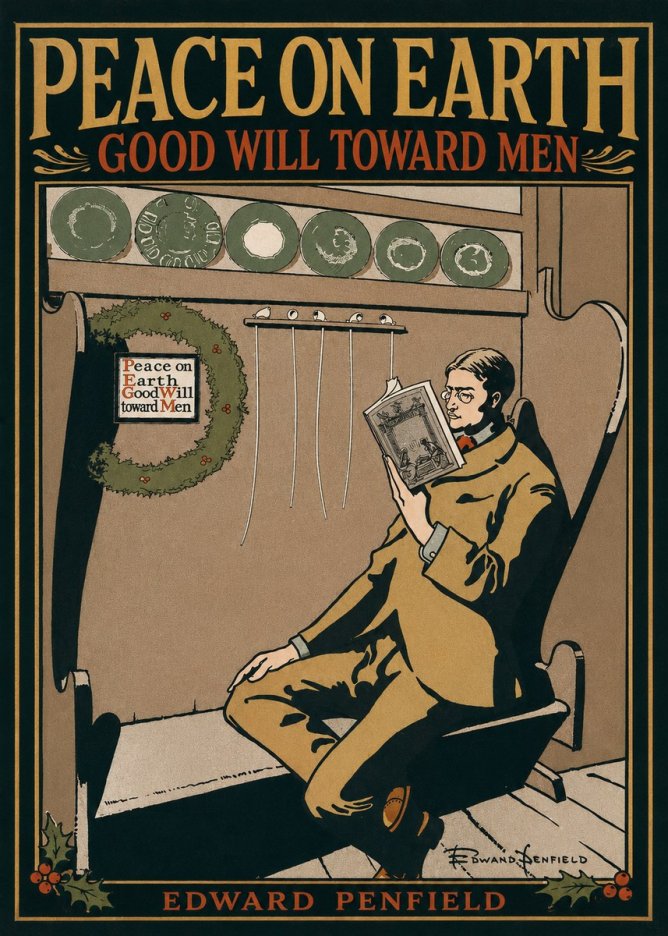 Edward Penfield Peace on Earth Good Will Toward Men No2 - Plakát